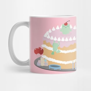 Celebration Cake with Cute Frogs Mug